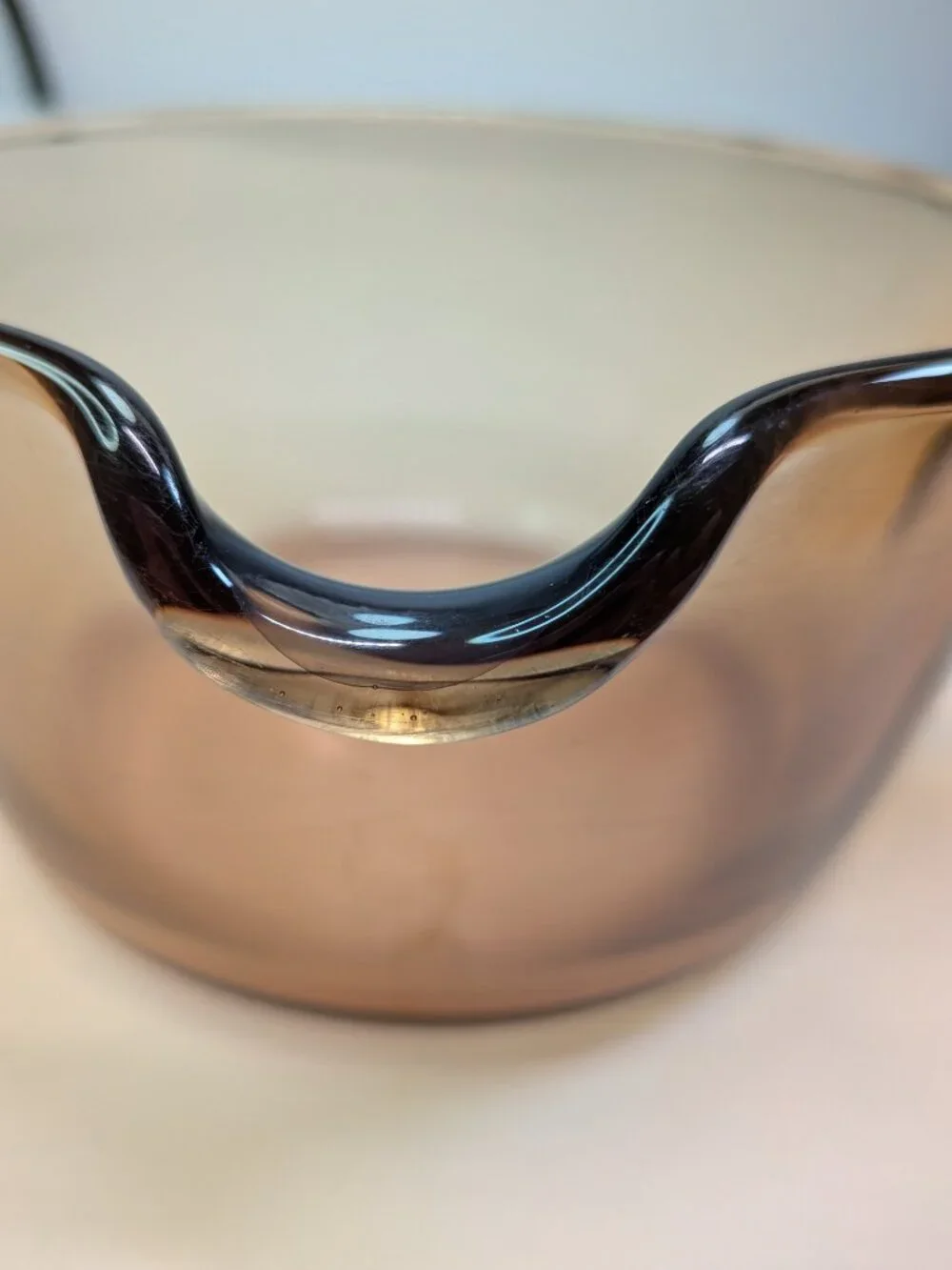 Vintage 1980s Corning Visions Amber Glass 1L Saucepan Pour Spout & Lid V-1-B